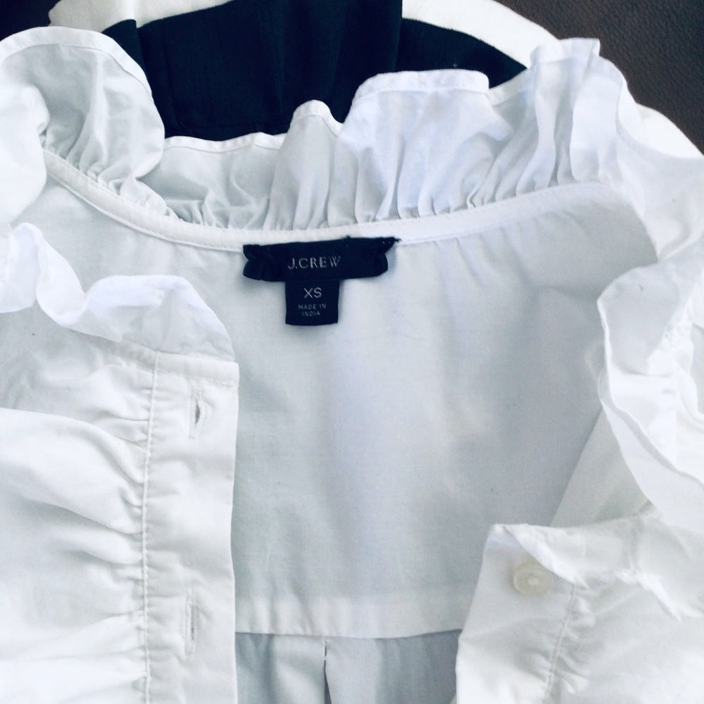 J Crew Cotton Ruffle Blouse - Picture 3 of 16